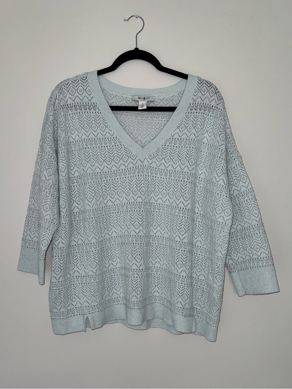 WHBM White House Black Market Shimmer Open Knit Sweater – Size XL